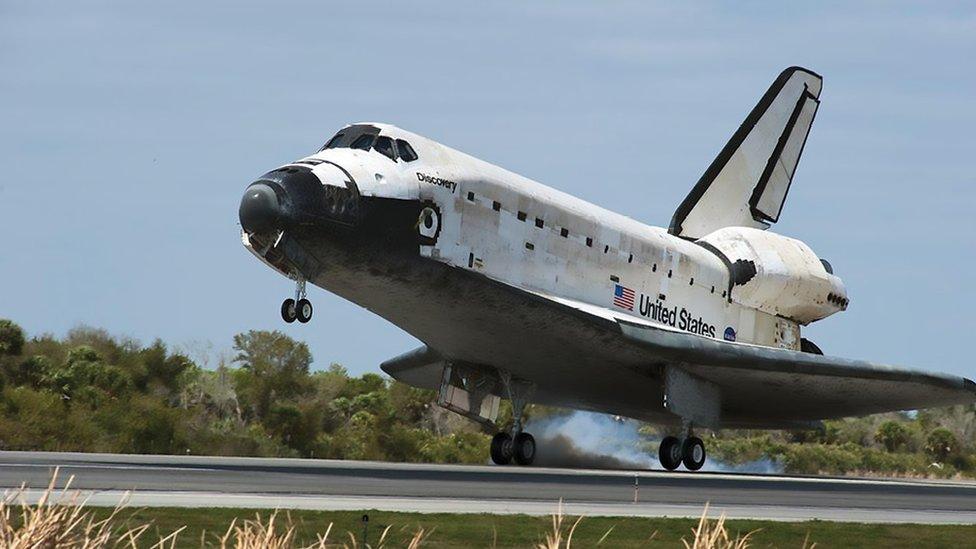 Space shuttle landing.