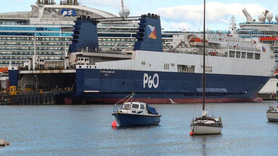 A Ro-Ro ferry in Dublin