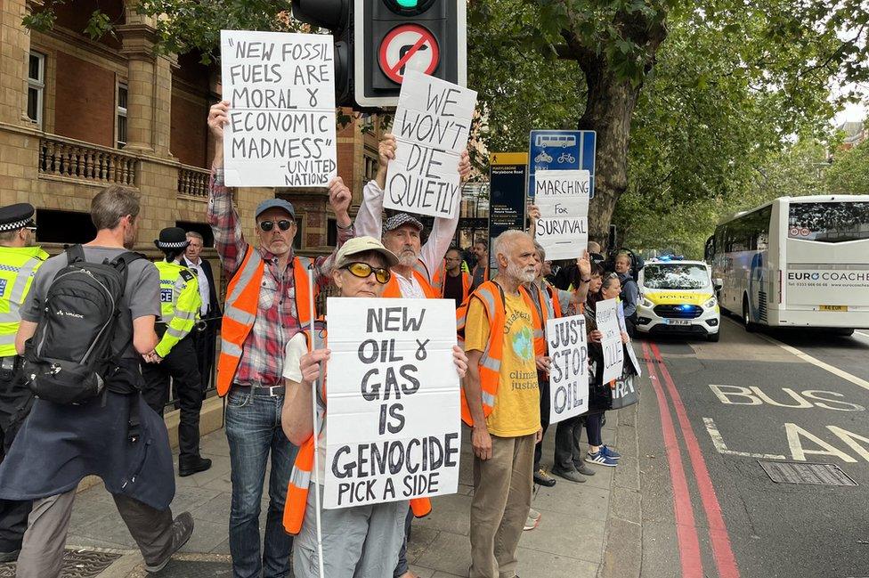 Supporters outside Westminster Magistrates Court, London, where a Just Stop Oil protester was appearing