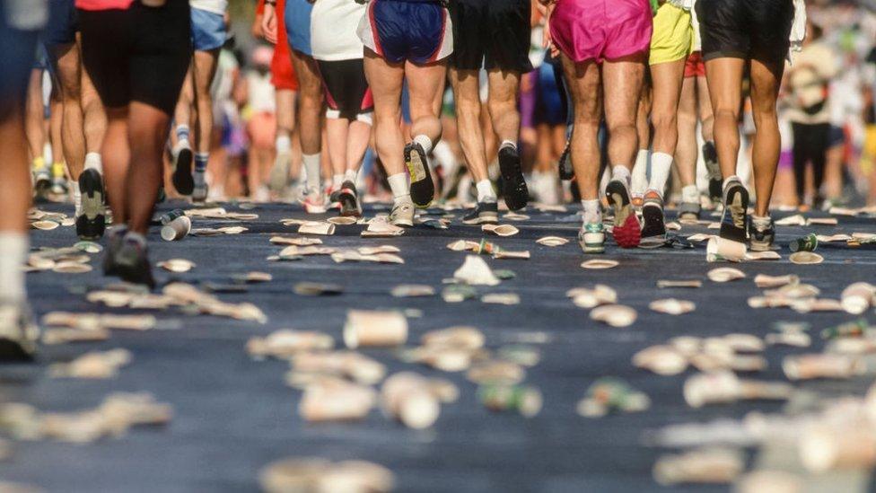 Runners on street