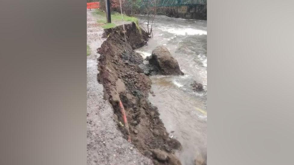 Collapsed footpath