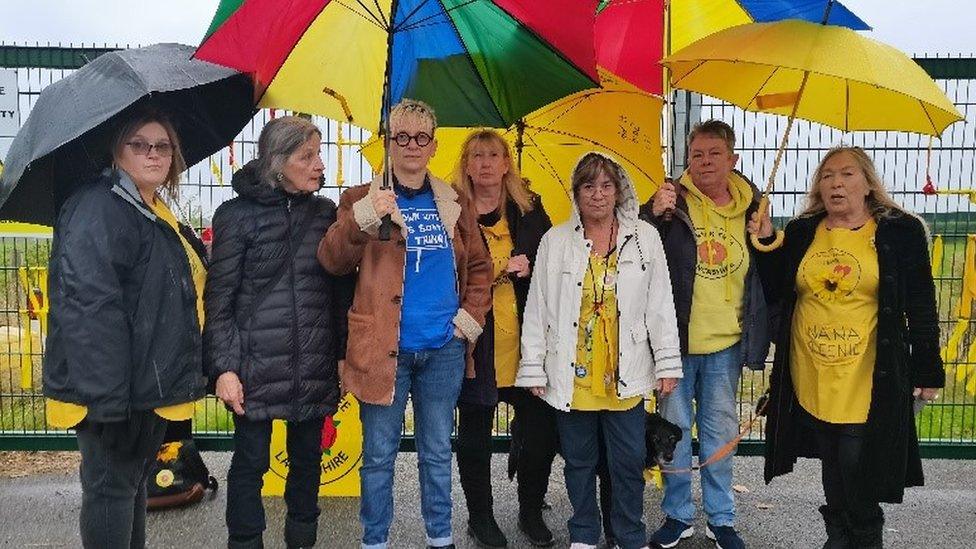 Fracking protesters outside Preston New Road site