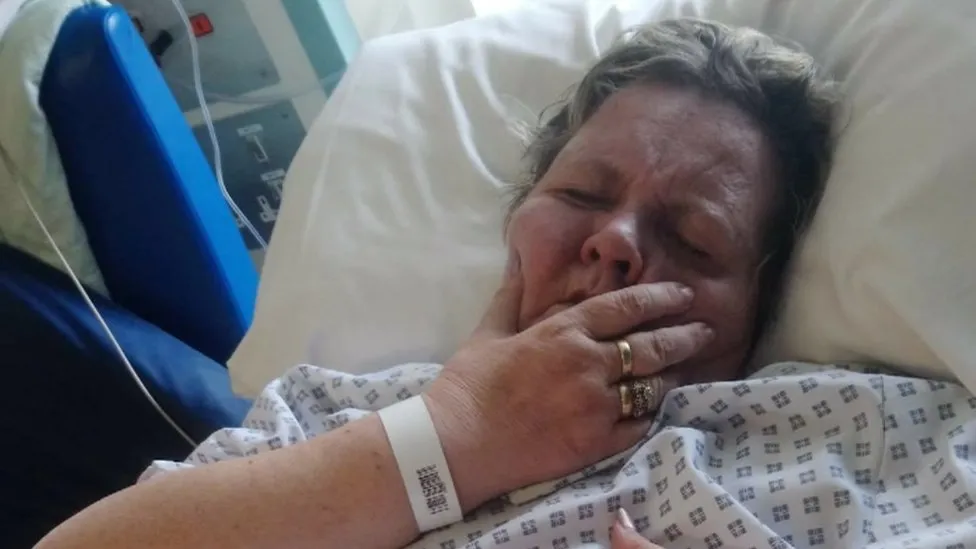 Wendy Jones in hospital after the incident