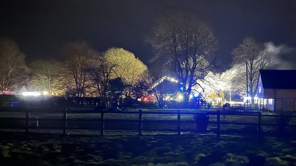 A fire at thatched home in Hertfordshire