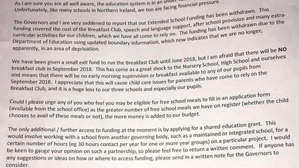 Kilkeel PS letter