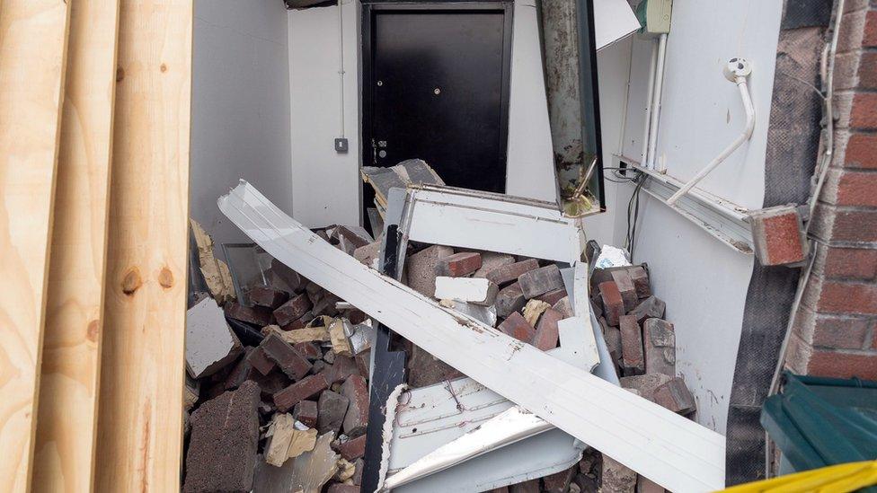 Damage caused to the cash machine