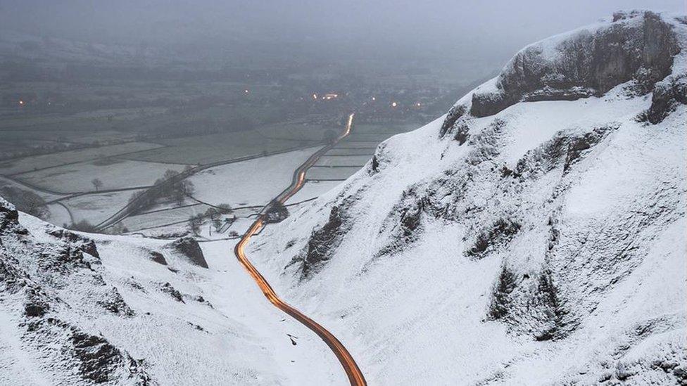 Winnats Pass snow slip