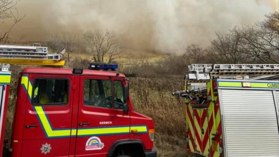 Fire near Cogra Moss