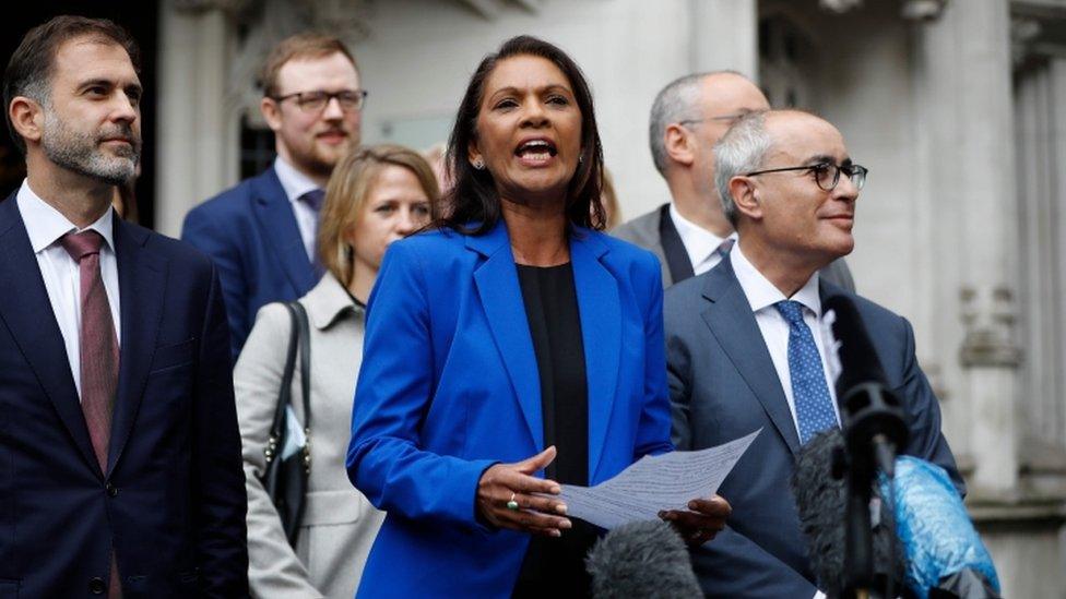 Gina Miller speaks to the media outside the Supreme Court in central London on 24 September 2019