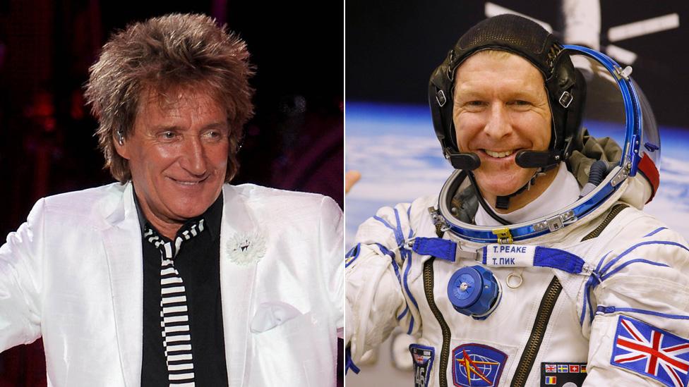 Rod Stewart and Tim Peake