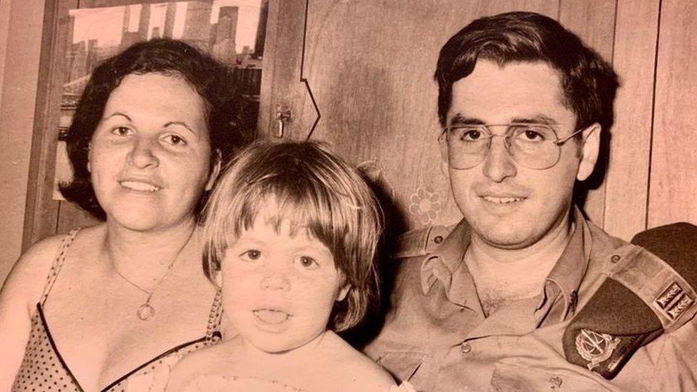 Yael Barudo-Bahat with her parents, Avi and Aya Bahat.