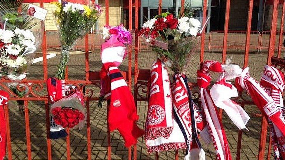 Tributes at the stadium