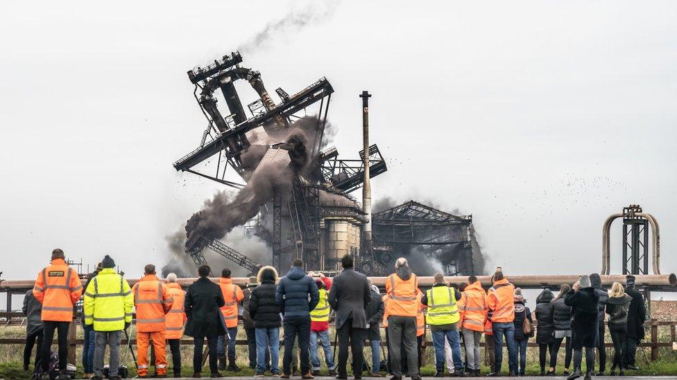 Redcar blast furnace demolished