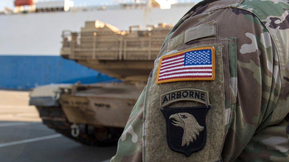 U.S. Tanks were unloaded in Bremerhaven, northern Germany, Friday Jan. 6, 2017