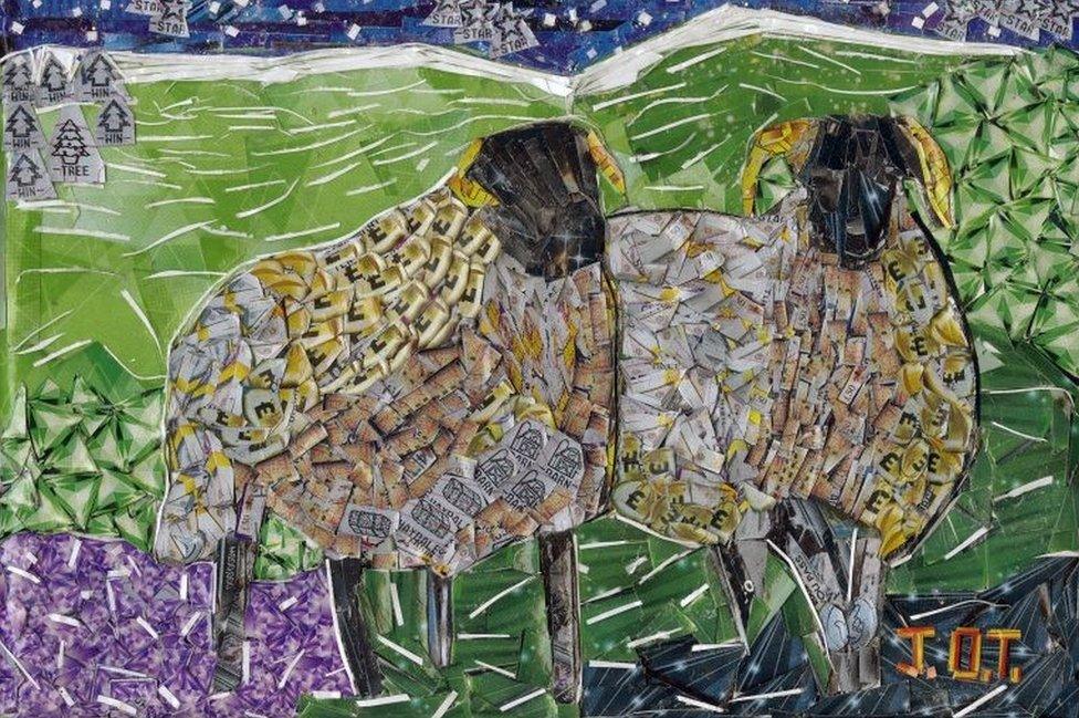 Artwork showing Swaledale sheep