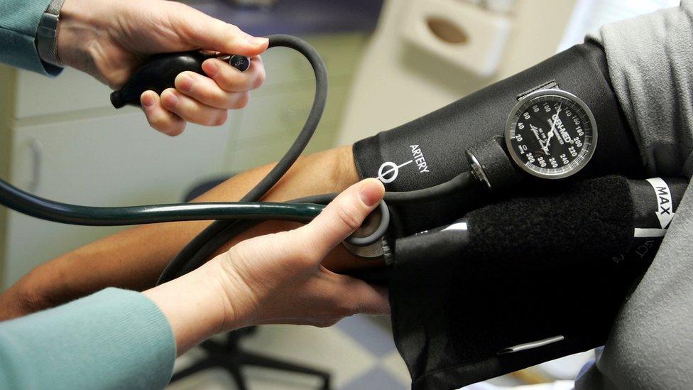 The current recommendation for blood pressure in healthy adults is 140/80