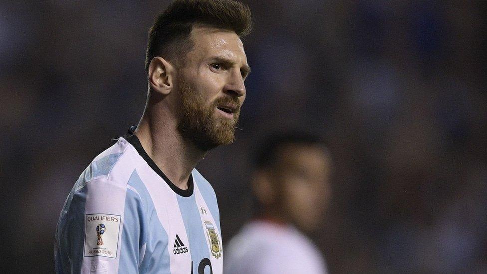 Argentina's Lionel Messi during the 2018 World Cup qualifier football match against Peru in Buenos Aires on 5 October