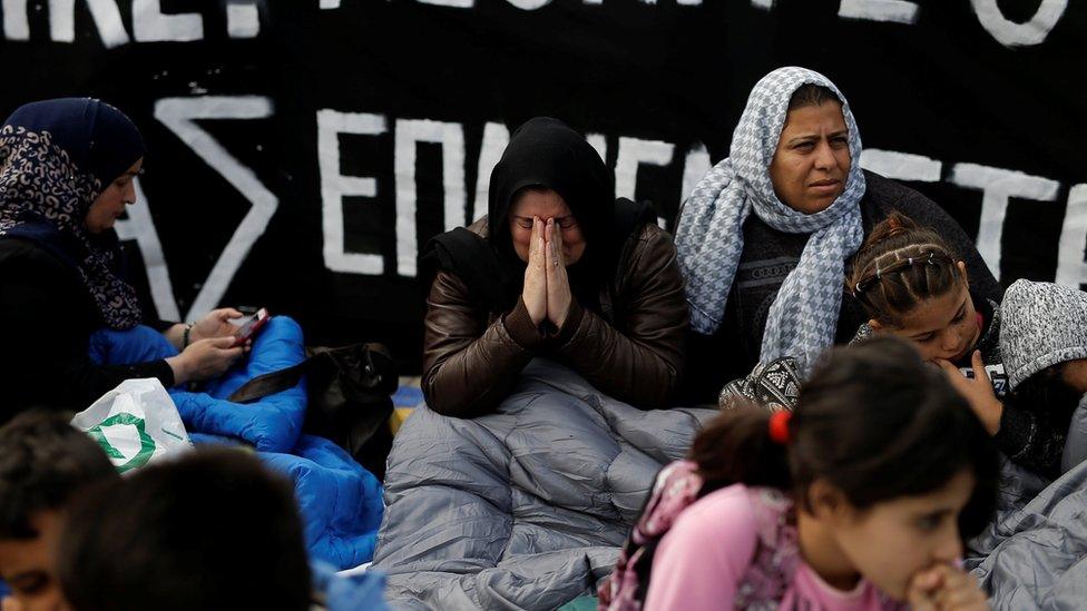 Family members of migrants in Germany protest in Athens