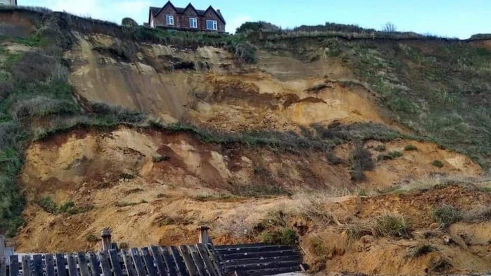 Landslide at Mundesley