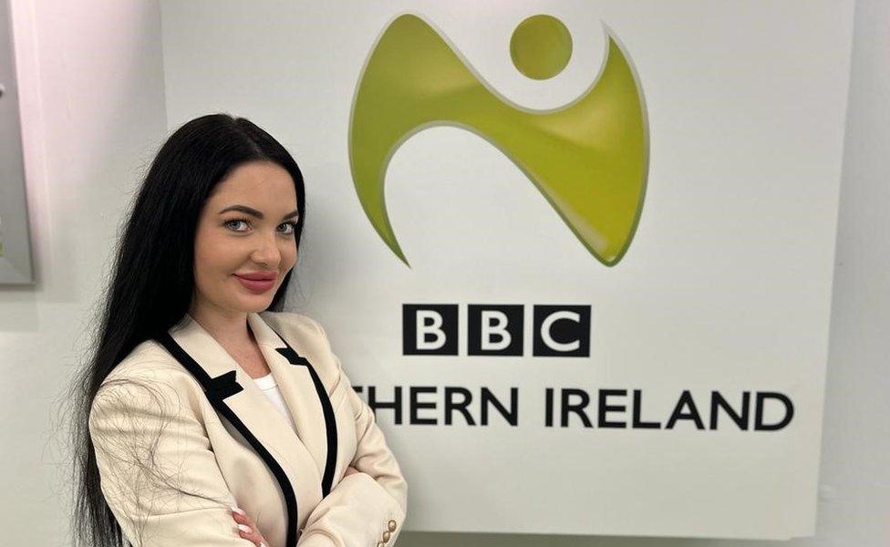 Kateryna Fuglevych pictured in the headquarters of BBC News NI in Belfast