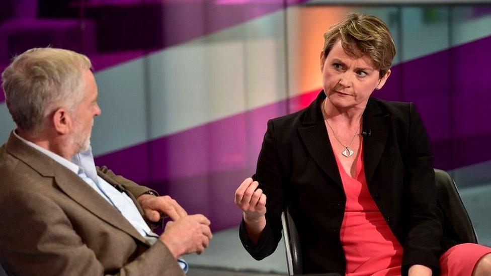 Jeremy Corbyn and Yvette Cooper