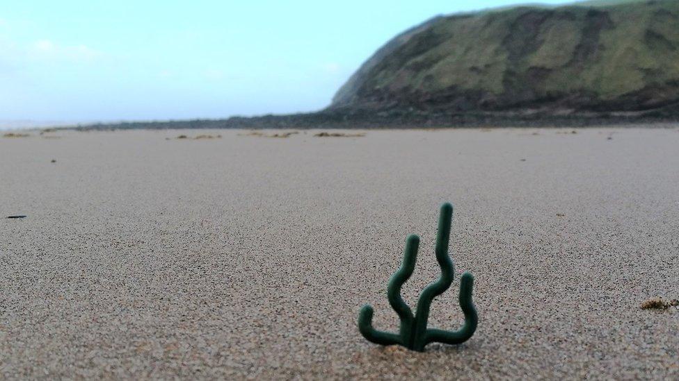 Lego sea grass on the beach