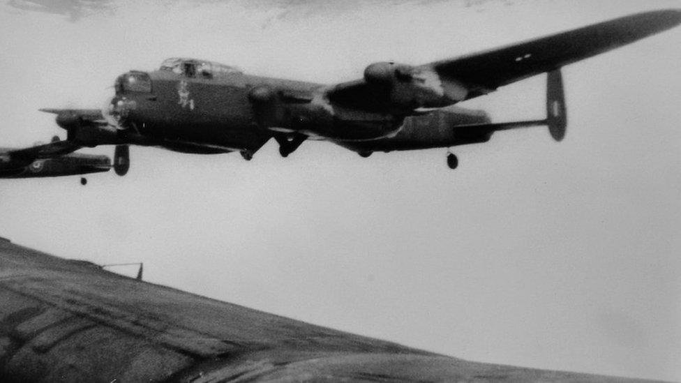 RAF 617 Squadron aircraft in flight,