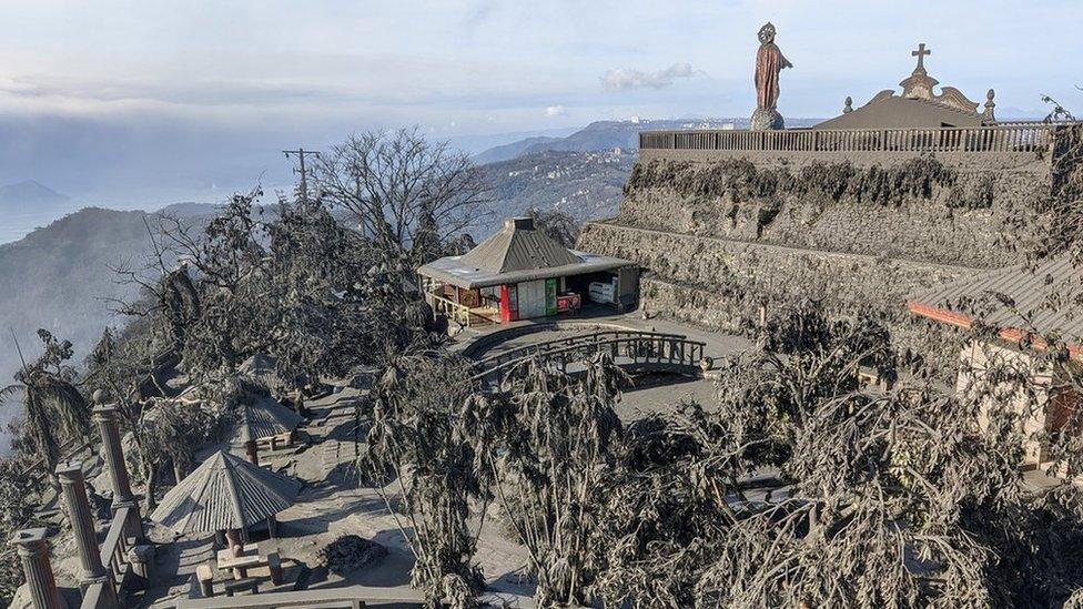 Ashfall after the eruption of the Taal volcano is seen in Tagaytay City, Cavite, Philippines January 13