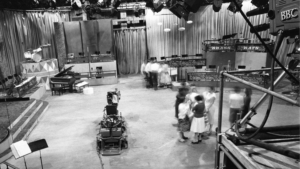 A production being filmed in at Riverside studios.