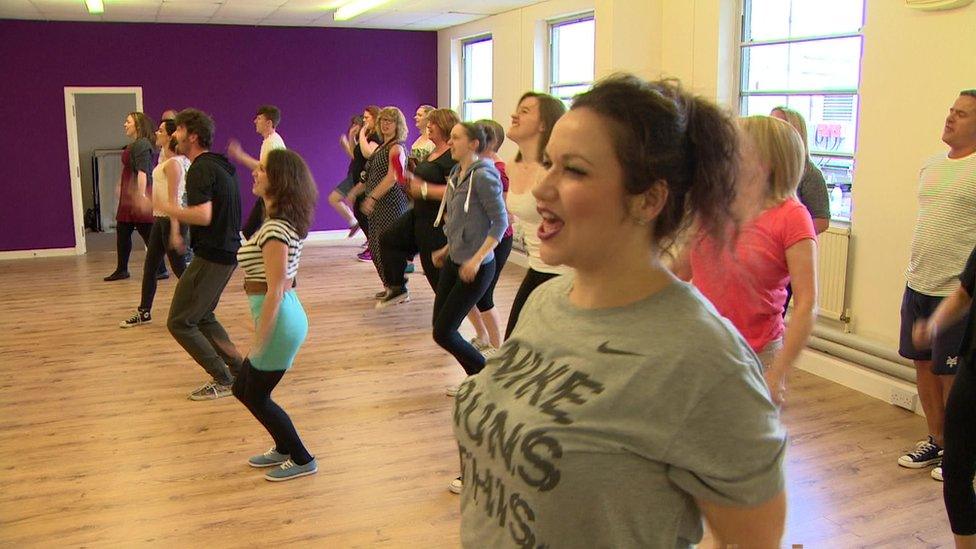 Rock of Ages in rehearsal