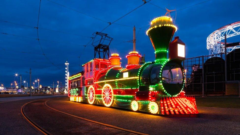 Illuminated train tram