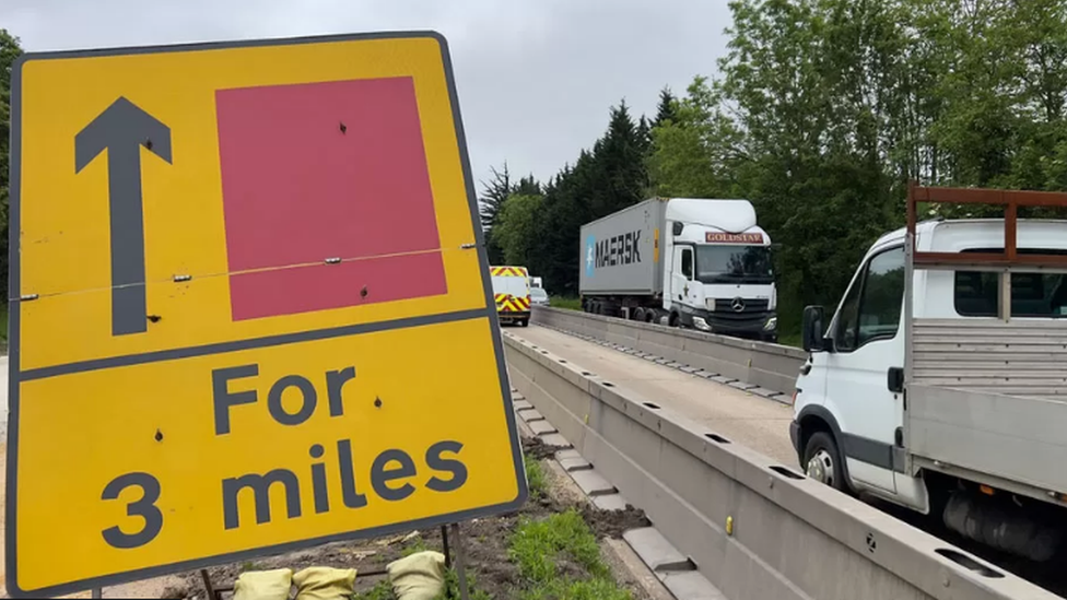 Roadworks on the A14