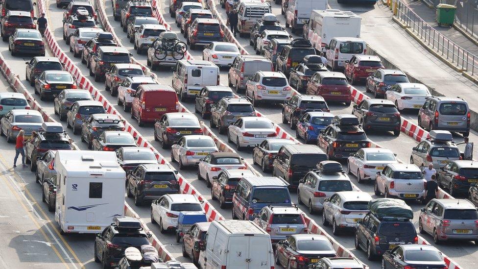 Motorists held up at Dover on 23 July