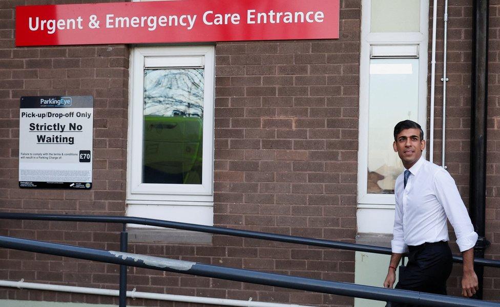 Rishi Sunak visiting North Tees Hospital