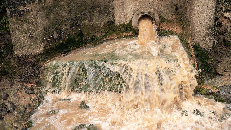 Reddish water coming out of a pipes