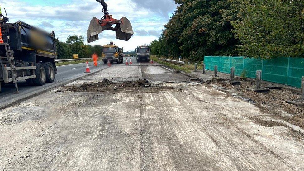 Roadworks on the M6