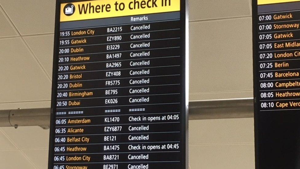 Glasgow Airport departure board