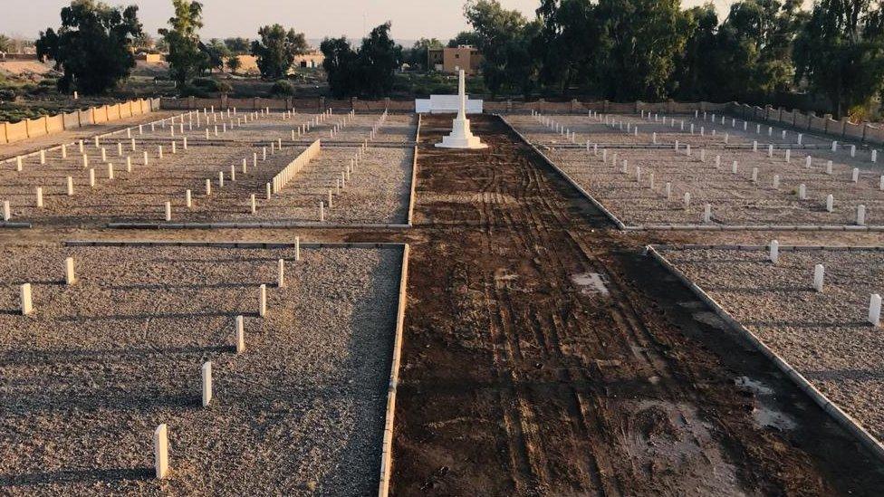 The newly restored graves