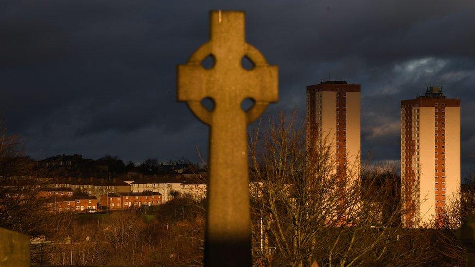 General view of high rise flats in the Springburn area of Glasgow