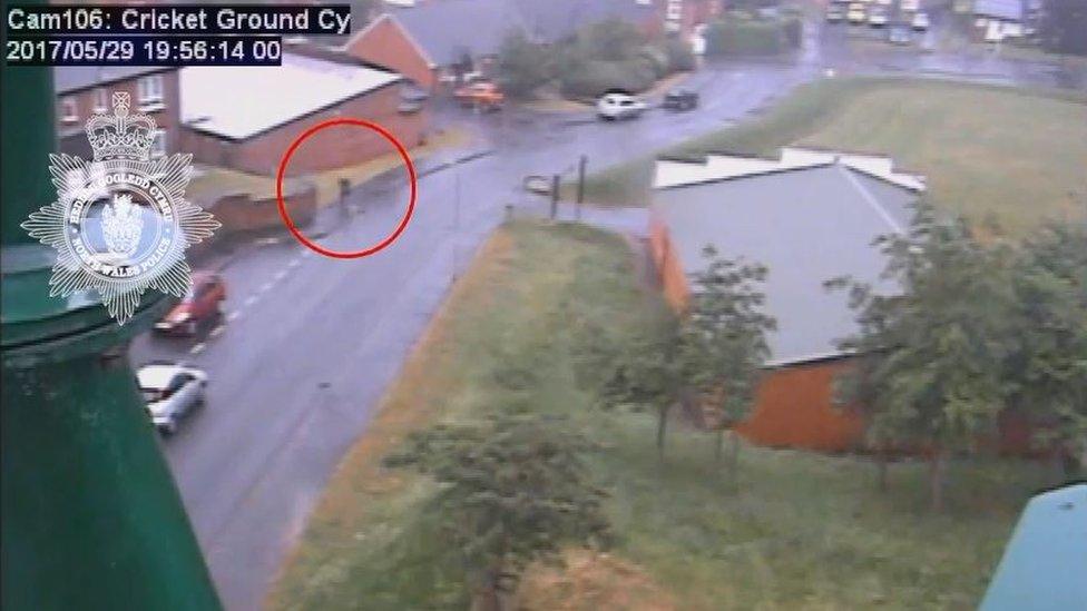 A man was captured on CCTV running from the scene of the murder