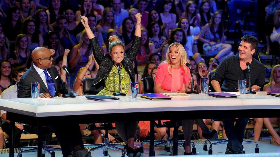 X Factor judges LA Reid, Demi Lovato, Britney Spears and Simon Cowell