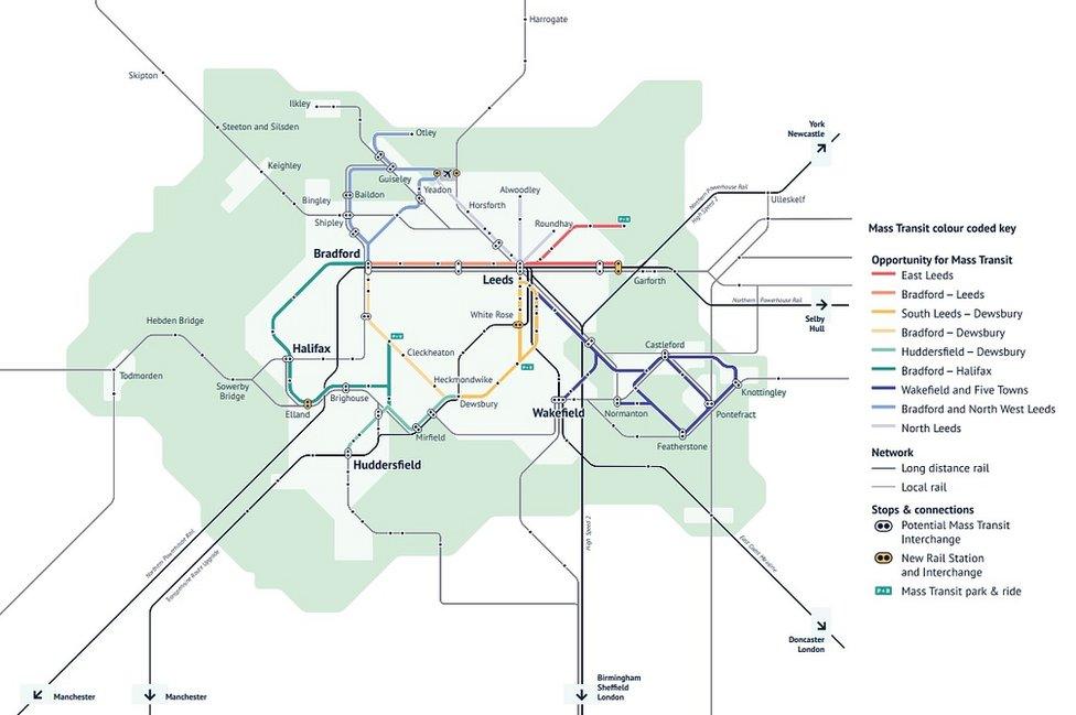 Map of the potential routes