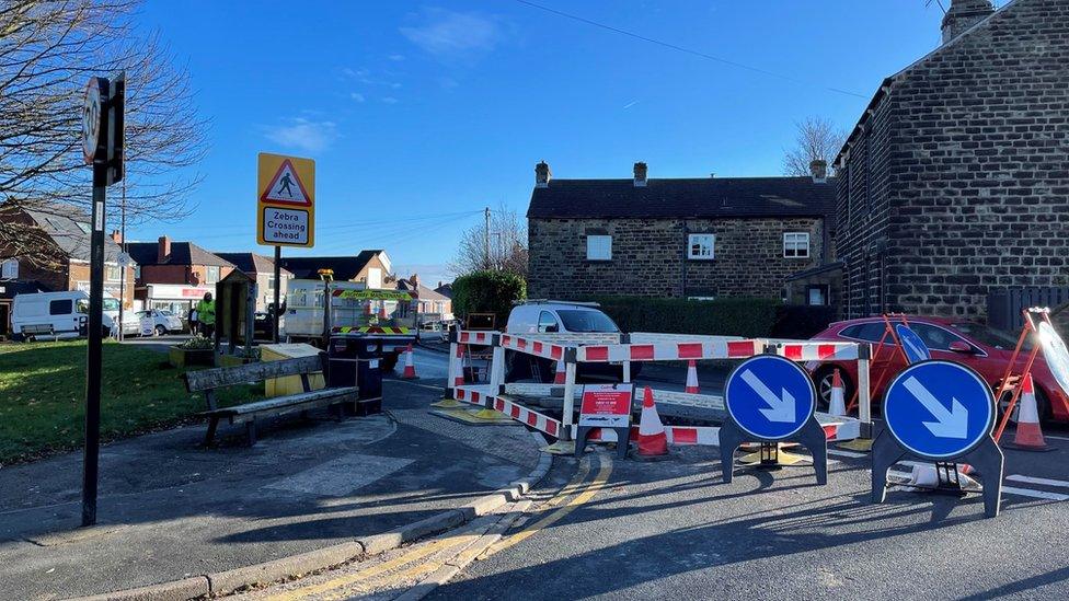 Scene of burst water main