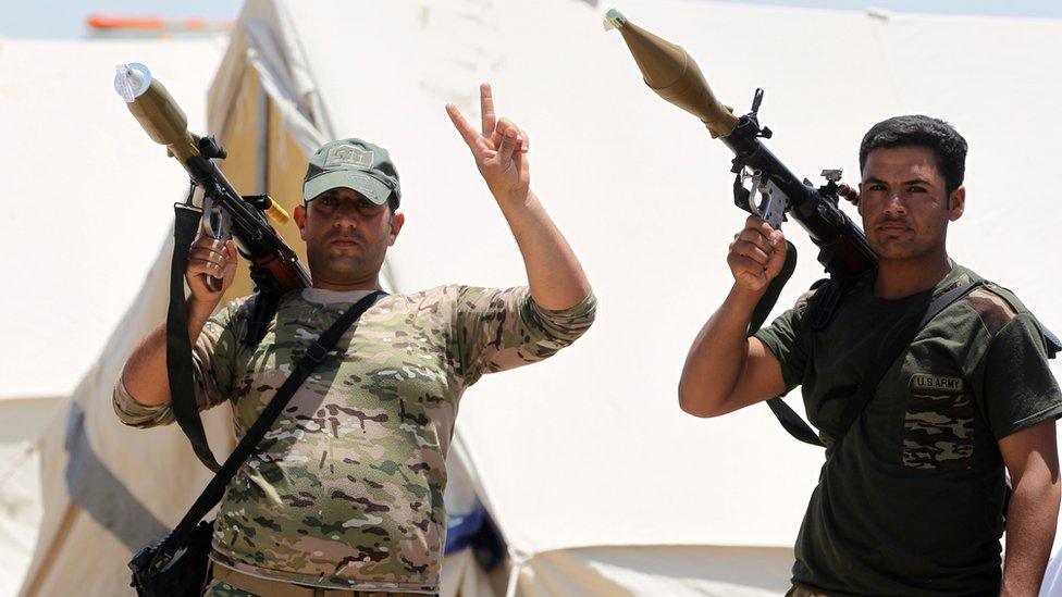 Iraqi government forces outside Falluja, 22 May 2016