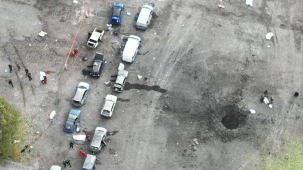 Destroyed humanitarian convoy in Zaporizhzhia, southern Ukraine. Photo|: 30 September 2022