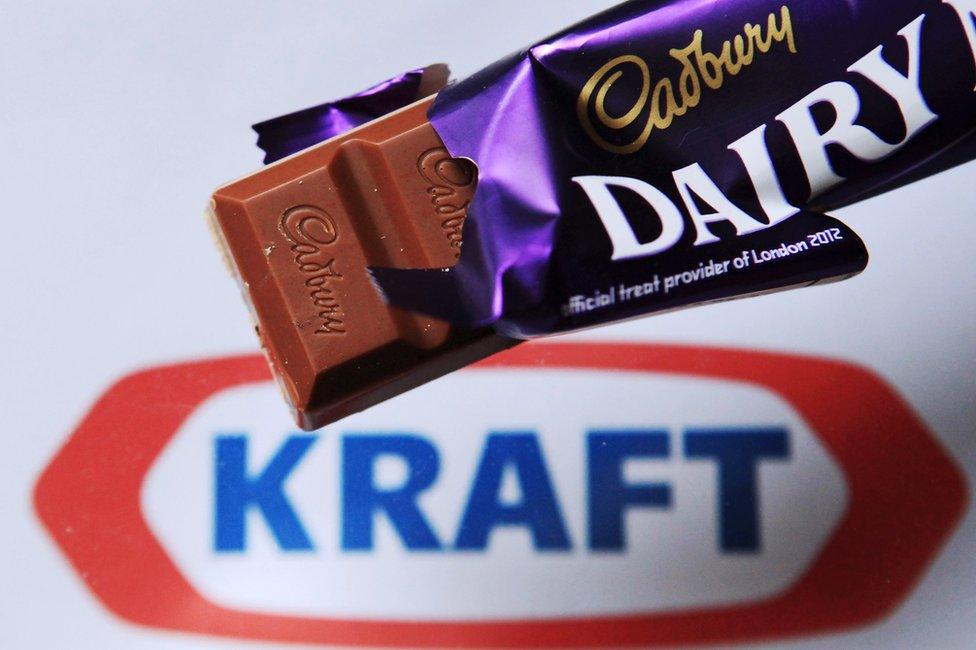 Cadbury Dairy Milk bar and Kraft logo