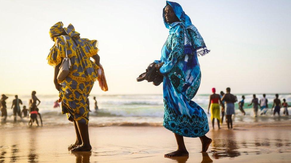 Senegalese people spend their spare time at the Yoff beach, one of the most popular weekend destinations for locals, as summer days have approached in Dakar, Senegal on May 18, 2024.