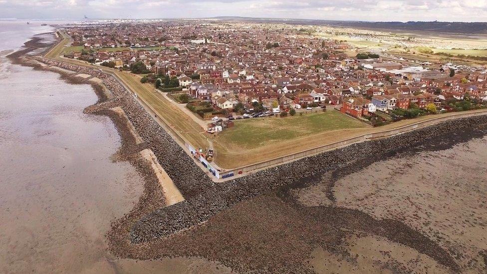 A graphic of the refurbished tidal defences