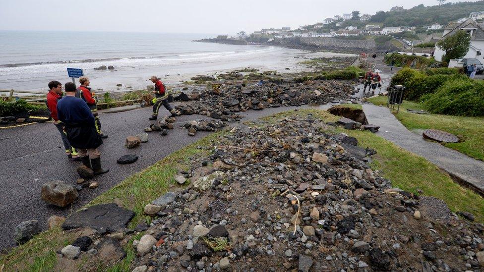 Debris left across the village