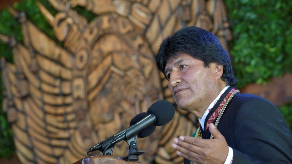 Bolivia's President Evo Morales speaks during a ceremony that marks the 192nd Bolivia's Anniversary in Cobija, Pando, Bolivia, August 6, 2017